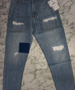 22pc FREE PEOPLE x Sandrine Rose Patchwork Distressed Jeans 24 25 26 #29866A (F-2-3)