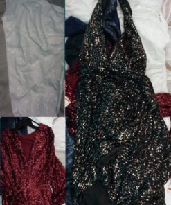 9pc Womens AQUA Sequin Gowns & Cocktail Dresses STORE RETURNS #30479d (B-6-4)